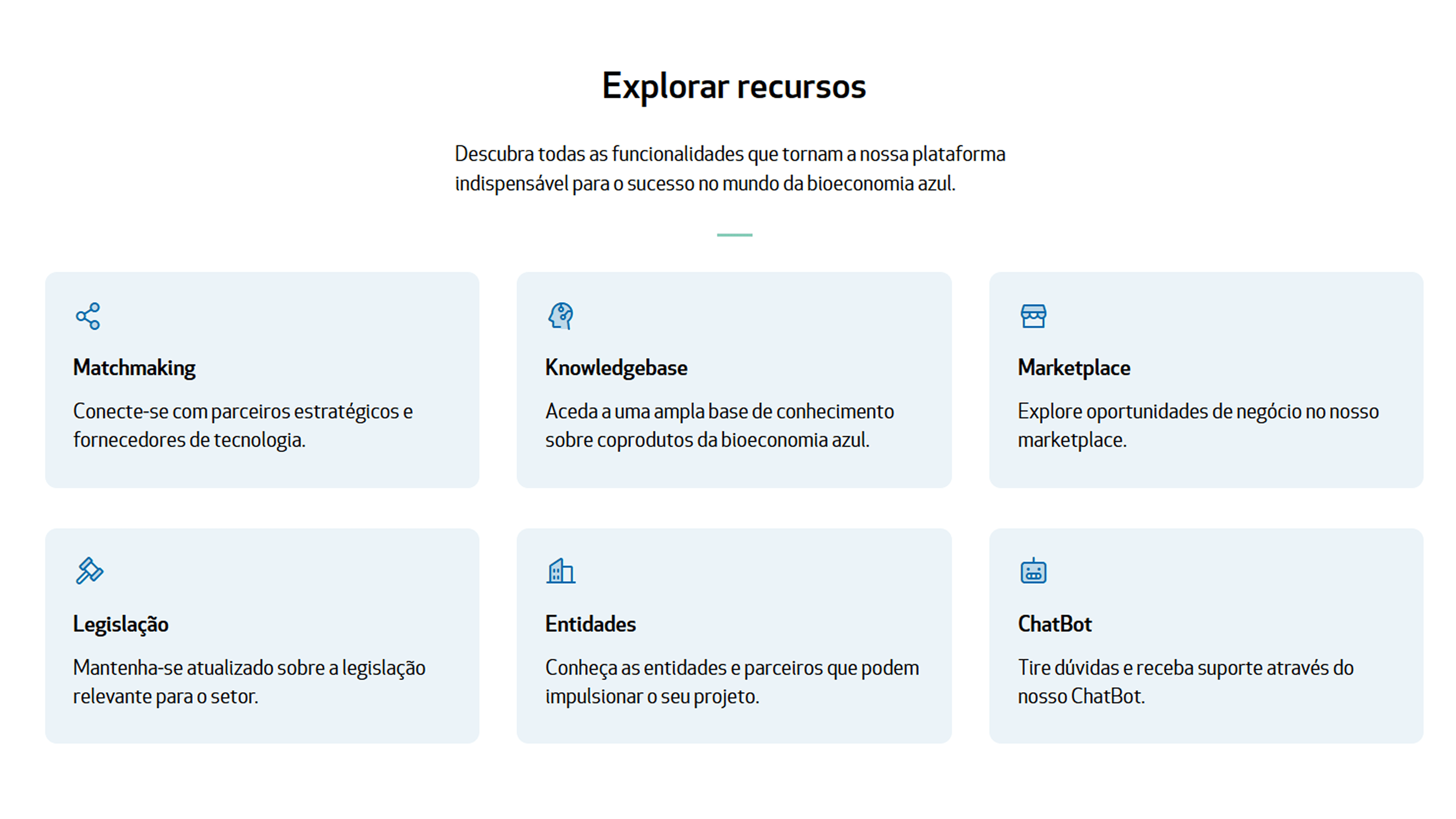 Fish Matter platform showing aggregated blue bioeconomy knowledge, with articles, projects, patents and open tenders